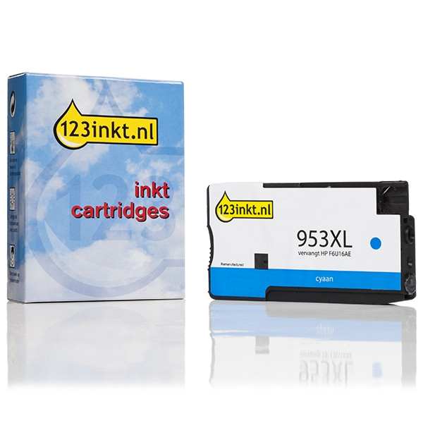 123inkt huismerk vervangt HP 953XL (F6U16AE) inktcartridge cyaan hoge capaciteit F6U16AEC 044539 - 1