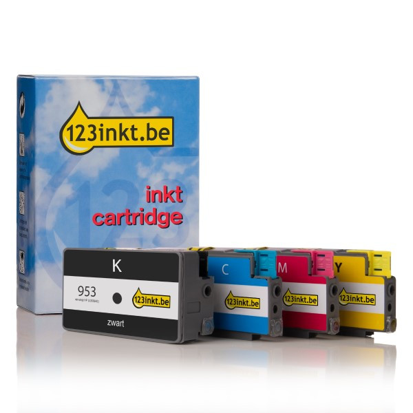 123inkt huismerk vervangt HP 953 (6ZC69AE) multipack zwart/cyaan/magenta/geel 6ZC69AEC 132172 - 1