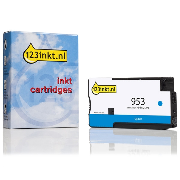 123inkt huismerk vervangt HP 953 (F6U12AE) inktcartridge cyaan F6U12AEC 044531 - 1