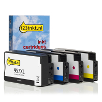 123inkt huismerk vervangt HP 957XL + 953XL multipack zwart/cyaan/magenta/geel 1CC21AEC L0R40AEC 127312
