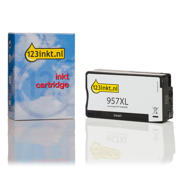 123inkt huismerk vervangt HP 957XL (L0R40AE) inktcartridge zwart extra hoge capaciteit L0R40AEC 044545 - 1