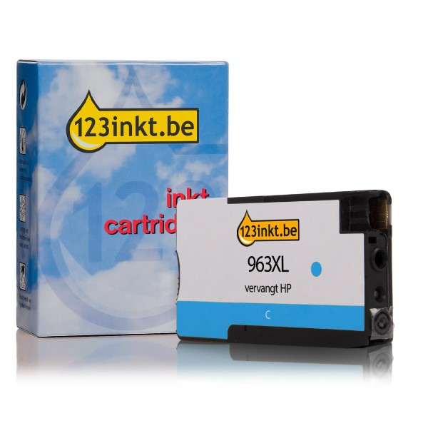 123inkt huismerk vervangt HP 963XL (3JA27AE) inktcartridge cyaan hoge capaciteit 3JA27AEC 055385 - 1