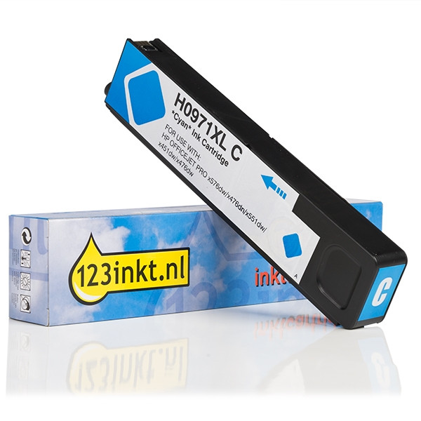 123inkt huismerk vervangt HP 971XL (CN626AE) inktcartridge cyaan hoge capaciteit CN626AEC 044235 - 1