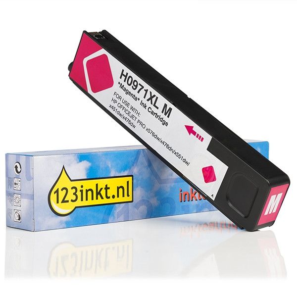 123inkt huismerk vervangt HP 971XL (CN627AE) inktcartridge magenta hoge capaciteit CN627AEC 044237 - 1