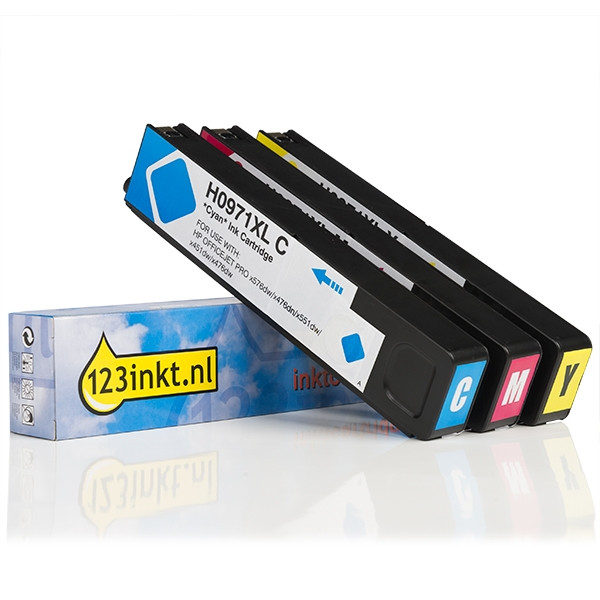 123inkt huismerk vervangt HP 971XL multipack cyaan/magenta/geel  160129 - 1