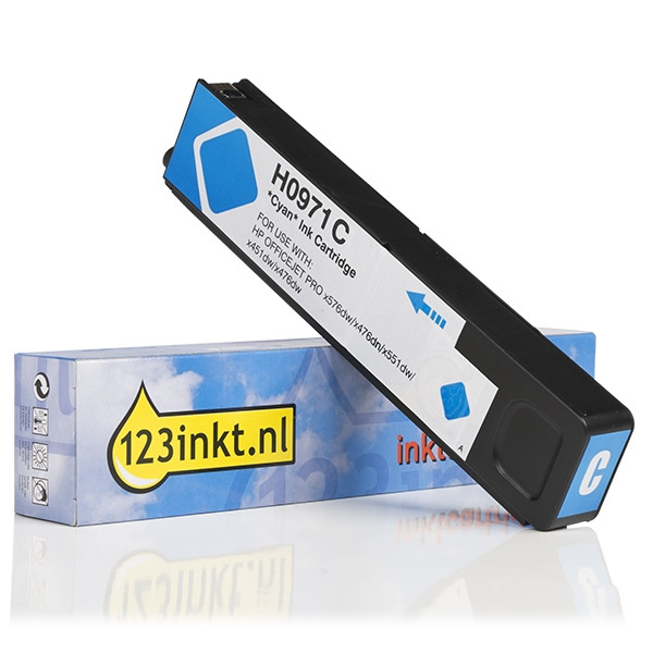 123inkt huismerk vervangt HP 971 (CN622AE) inktcartridge cyaan CN622AEC 044227 - 1