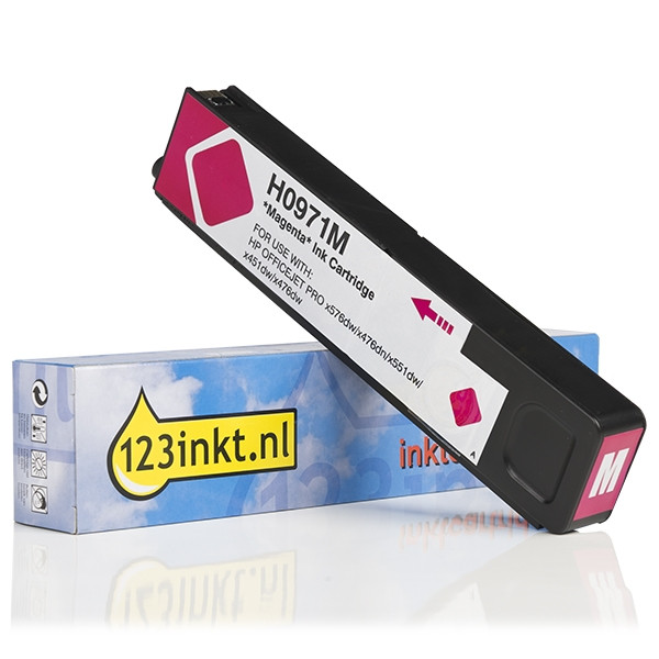 123inkt huismerk vervangt HP 971 (CN623AE) inktcartridge magenta CN623AEC 044229 - 1