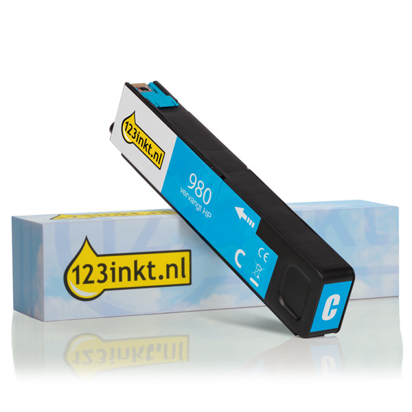 123inkt huismerk vervangt HP 980 (D8J07A) inktcartridge cyaan D8J07AC 044347 - 1