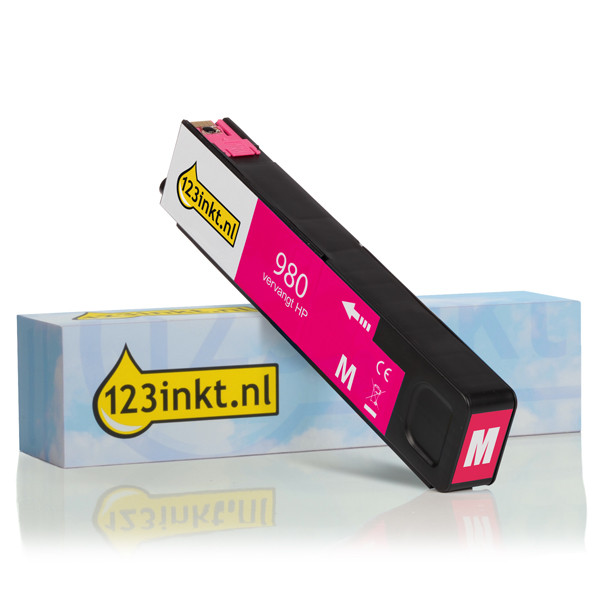 123inkt huismerk vervangt HP 980 (D8J08A) inktcartridge magenta D8J08AC 044349 - 1