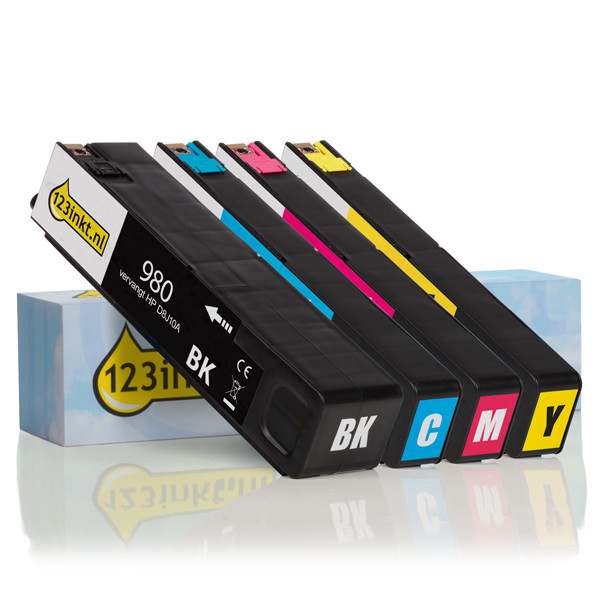 123inkt huismerk vervangt HP 980 multipack zwart/cyaan/magenta/geel  160183 - 1