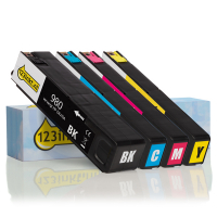 123inkt huismerk vervangt HP 980 multipack zwart/cyaan/magenta/geel