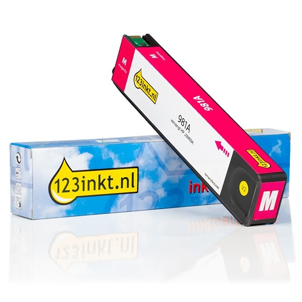 123inkt huismerk vervangt HP 981A (J3M69A) inktcartridge magenta J3M69AC 044567 - 1