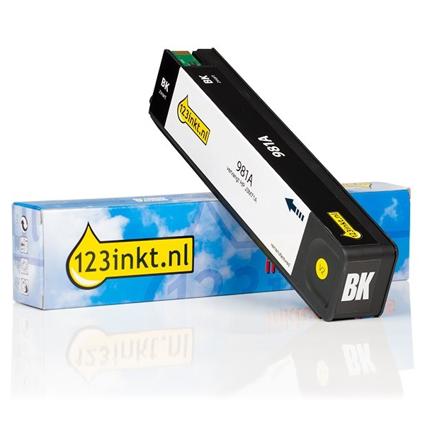 123inkt huismerk vervangt HP 981A (J3M71A) inktcartridge zwart J3M71AC 044555 - 1