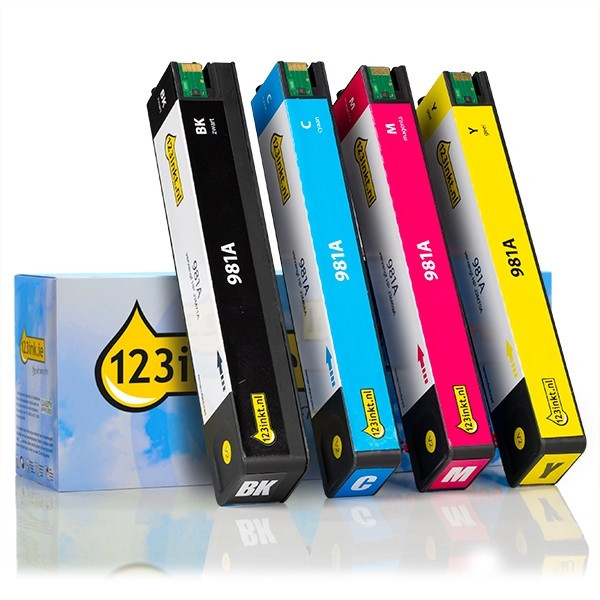 123inkt huismerk vervangt HP 981A multipack zwart/cyaan/magenta/geel  160170 - 1