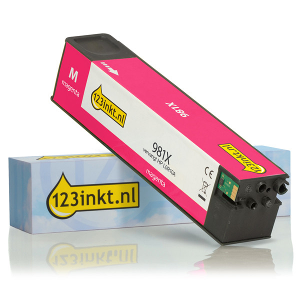 123inkt huismerk vervangt HP 981X (L0R10A) inktcartridge magenta hoge capaciteit L0R10AC 044569 - 1