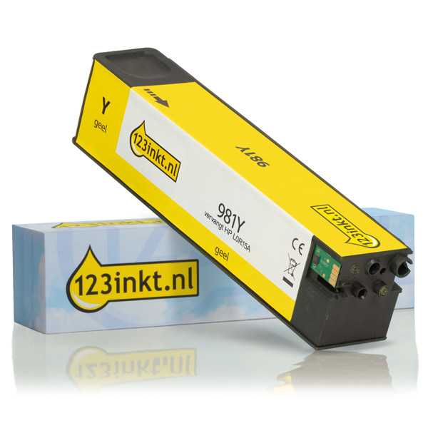123inkt huismerk vervangt HP 981Y (L0R15A) inktcartridge geel extra hoge capaciteit L0R15AC 044577 - 1