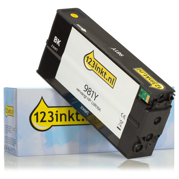 123inkt huismerk vervangt HP 981Y (L0R16A) inktcartridge zwart extra hoge capaciteit L0R16AC 044559 - 1