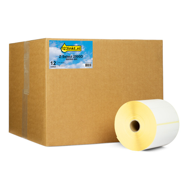 123inkt huismerk vervangt Zebra Z-Select 2000D label (800264-605) 102 x 152 mm (12 rollen) 140031 - 1
