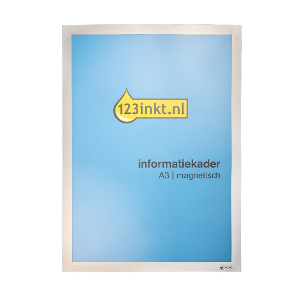 123inkt informatiekader A3 magnetisch zilver  301633 - 1