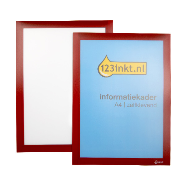 123inkt informatiekader A4 zelfklevend rood (2 stuks) 487203C 301637 - 1