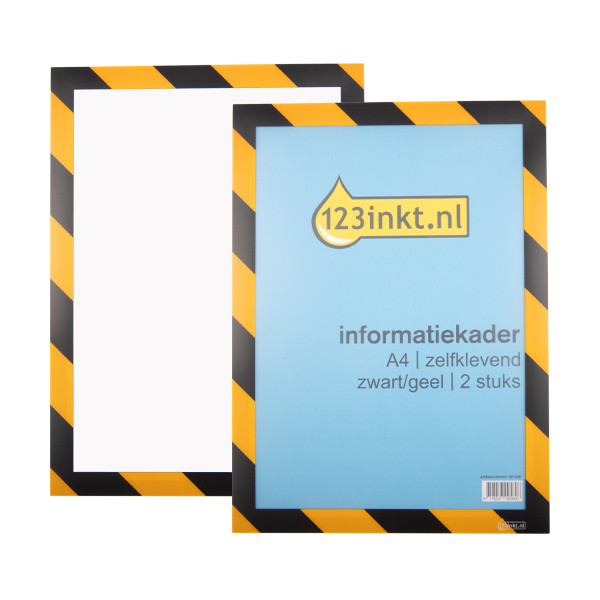 123inkt informatiekader A4 zelfklevend zwart/geel (2 stuks) 4944130C T3L194974C 301249 - 1