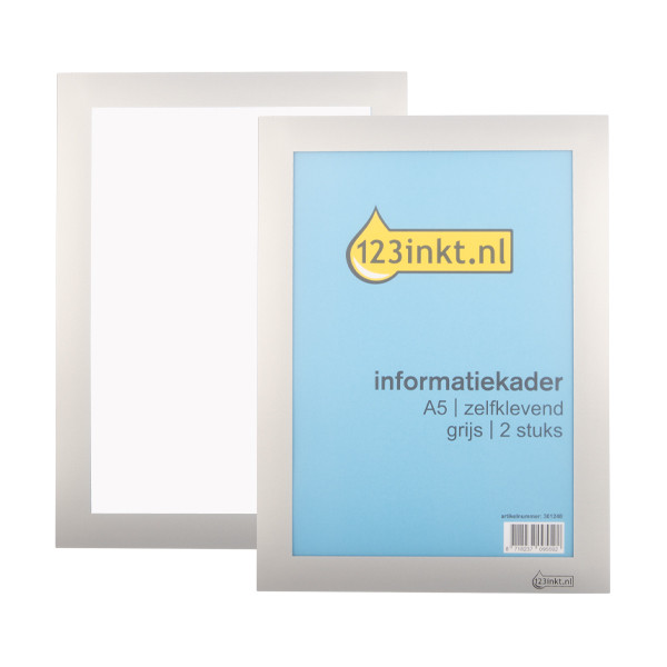 123inkt informatiekader A5 zelfklevend grijs (2 stuks) 487123C 301248 - 1