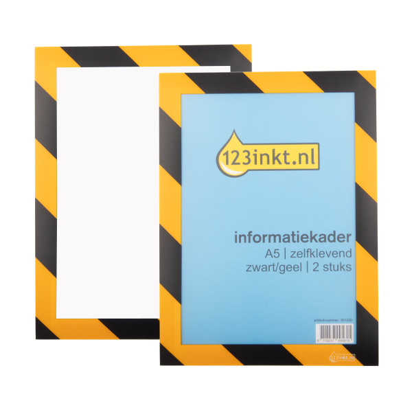 123inkt informatiekader A5 zelfklevend zwart/geel (2 stuks)  301250 - 1