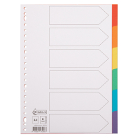 123inkt kartonnen tabbladen A4 gekleurd met 6 tabs (23-gaats) 300534