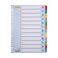 123inkt kartonnen tabbladen A4 met 12 tabs (23-gaats) 100162C 301621
