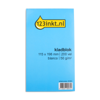 123inkt kladblok 115 x 198 mm 200 vellen blanco K-55000C 301428