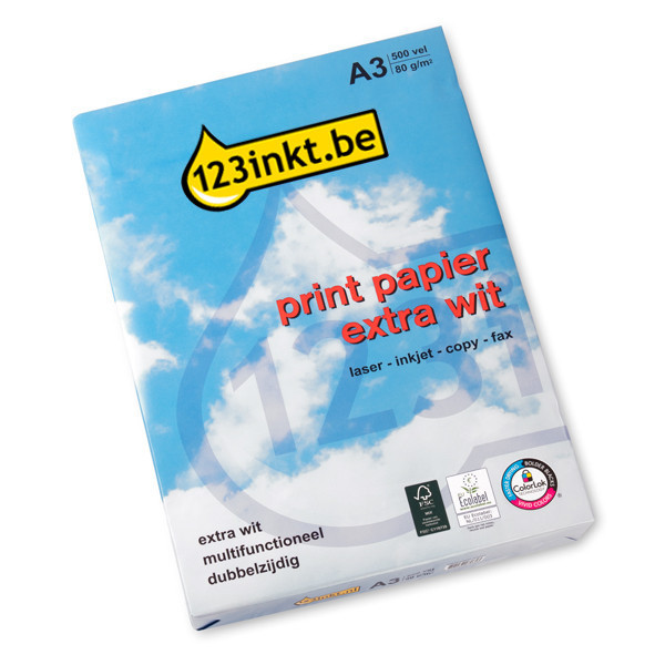 123inkt kopieerpapier 1 pak van 500 vellen A3 - 80 g/m² 300644 - 1
