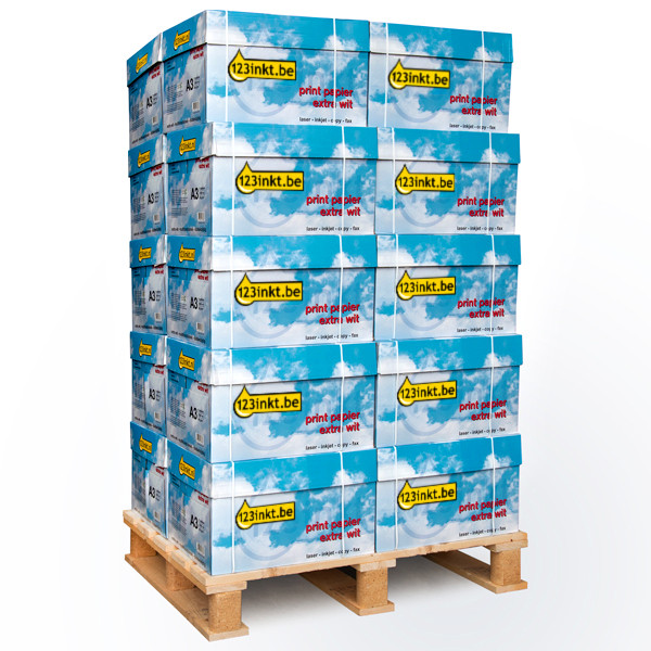 123inkt kopieerpapier 1 pallet 20 dozen van 2500 vellen A3 - 80 g/m² 300647 - 1