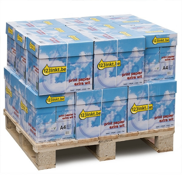 123inkt kopieerpapier mini pallet 16 dozen van 2500 vellen A4 - 80 g/m² FSC® Mix Credit MINIPALLETPAPIERC 390002 - 1