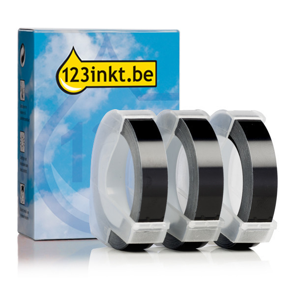 123inkt lettertang S0847730 reliëftape wit op zwart multipack 089265 - 1
