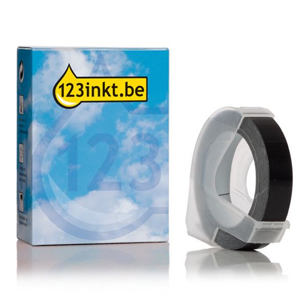 123inkt lettertang reliëftape wit op zwart 9 mm 089261 - 1
