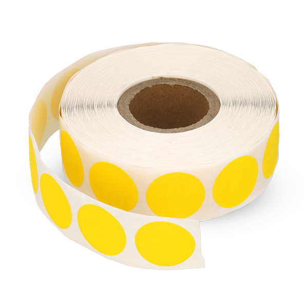 123inkt markeringspunten Ø 18 mm geel (1.000 etiketten op rol) 300797 - 1