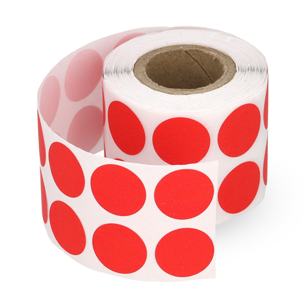 123inkt markeringspunten Ø 18 mm rood dubbele rij (1.000 etiketten op rol) 400726 - 1