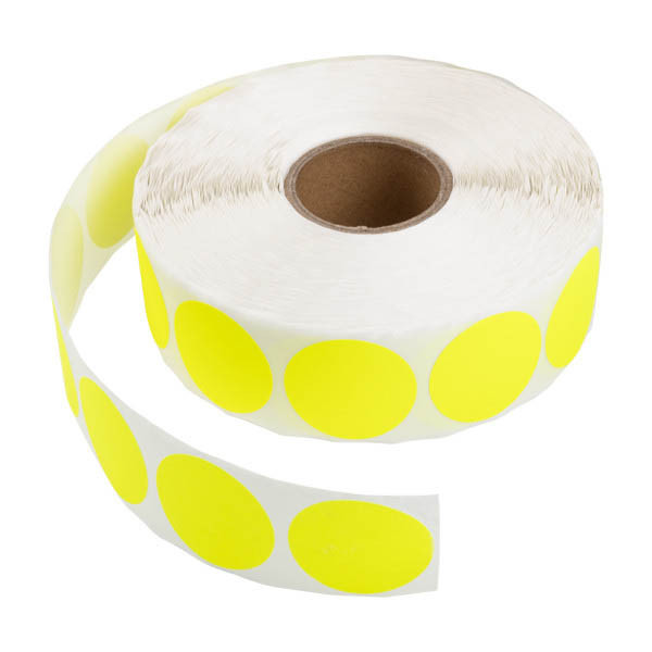 123inkt markeringspunten Ø 35 mm geel (1000 etiketten op rol) 302992 - 1