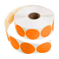 123inkt markeringspunten Ø 50 mm oranje (2000 etiketten op rol) 89521 302341