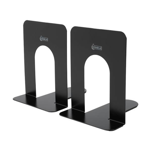123inkt metalen boekensteun 15,2 x 14,5 x 12 cm zwart (2 stuks) 3506290C 301315 - 3