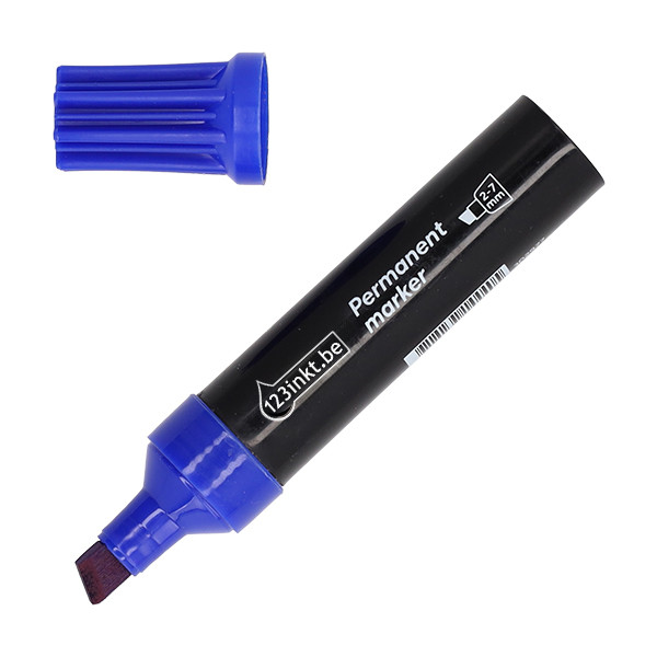 123inkt permanent marker blauw (2 - 7 mm beitel) 302977 - 1