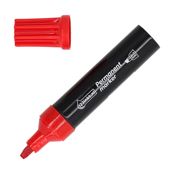 123inkt permanent marker rood (2 - 7 mm beitel) 302976 - 1