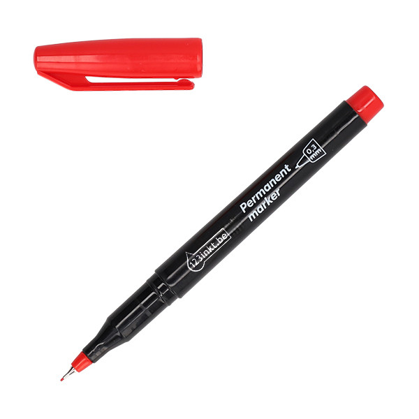 123inkt permanent marker rood ultra fine (0,3 mm rond) 302959 - 1