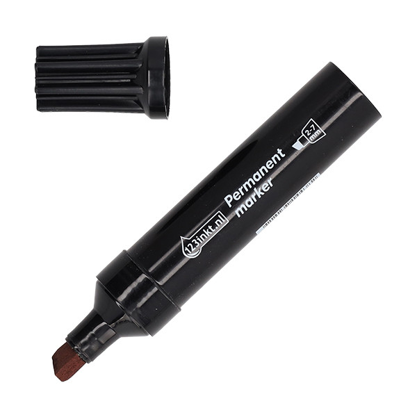 123inkt permanent marker zwart (2 - 7 mm beitel) 302975 - 1