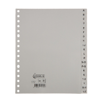 123inkt plastic indexen A5 grijs met 20 tabs A-Z (17-gaats) G520AZMC 301541