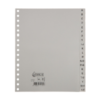 123inkt plastic tabbladen A5 grijs met 20 tabs A-Z (17-gaats)