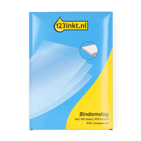 123inkt pvc bindomslag 300 micron transparant A4 (100 stuks) 303184