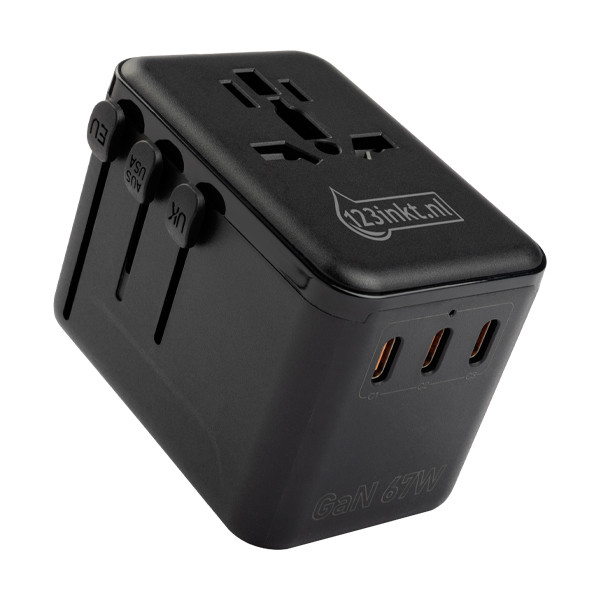 123inkt reisadapter/oplader 67W met 1 USB-A + 3 USB-C  390045 - 1