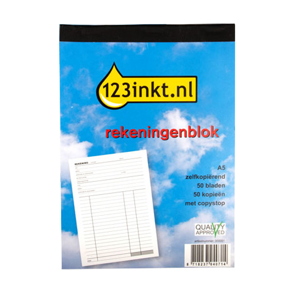 123inkt rekeningenblok zelfkopiërend met copystop (50 vellen) 30265C 300091 - 1