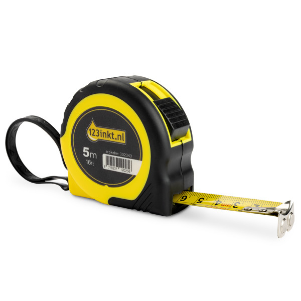 123inkt rolmeter in rubberen behuizing (5 meter)  302343 - 1